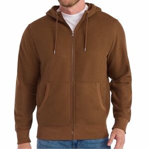 GEORGE Men’s Brown High Pile Fleece Thermal Full Zip Hoodie